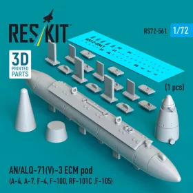  ResKit Models 1:72 AN/ALQ-71(V)-3 ECM pod (1pcs) (A-4, A-7, F-4, F-100, RF-101C ,F-105) (3D Printed)