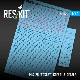ResKit Models 1:72 MiG-25 Foxbat Stencils Decals