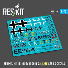   ResKit Models 1:72 Heinkel He 111 (H-16,H-20,H-22) late series (Decals)