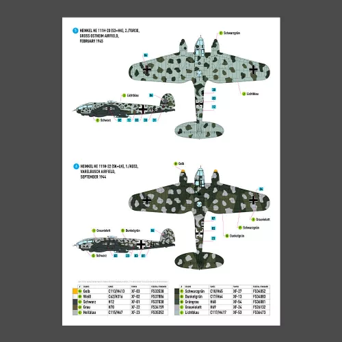ResKit Models 1:72 Heinkel He 111 (H-16,H-20,H-22) late series (Decals)