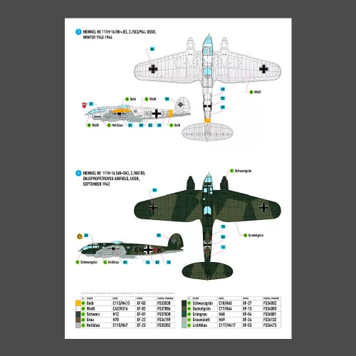 ResKit Models 1:72 Heinkel He 111 (H-16,H-20,H-22) late series (Decals)