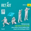 ResKit Models 1:32 Yellow jerseys (Right position from the aircraft) plane director, aircraft handling officer, catapult and arresting gear officers (4 pcs) (3D Printed)
