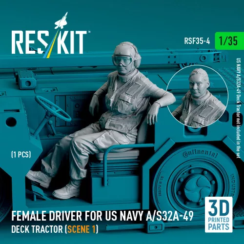 ResKit Models 1:35 Female driver for US NAVY A/S32A-49 Deck Tractor (scene 1) (1 pcs) (3D Printed)