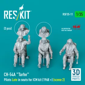   ResKit Models 1:35 CH-54A Tarhe Pilots Late in seats for ICM kit (1968 +) (scene 2) (3 pcs) (3D Printed)