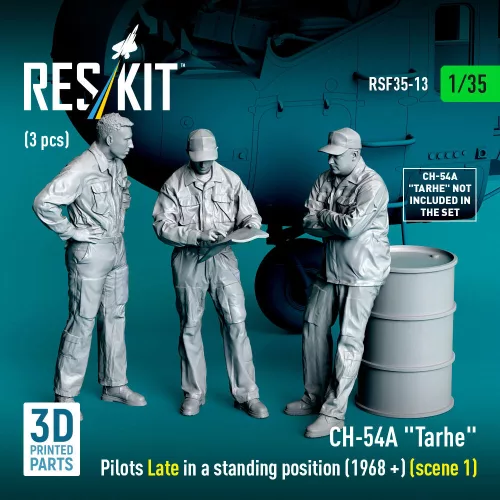 ResKit Models 1:35 CH-54A Tarhe pilots Late in a standing position (1968 +) (scene 1) (3 pcs) (3D Printed)