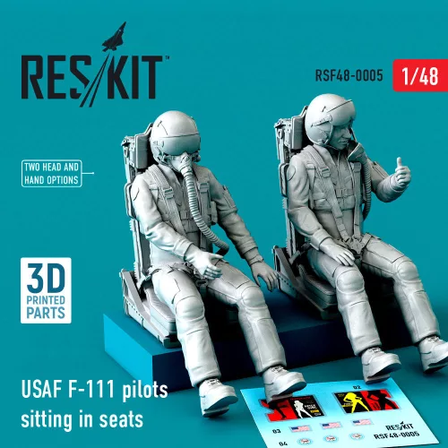 ResKit Models 1:48 USAF F-111 pilots sitting in seats (2 pcs) (3D Printed)