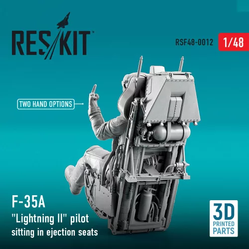ResKit Models 1:48 F-35 (A,B,C) Lightning II pilot sitting in late modification ejection seats (type 1) (3D Printed)