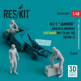   ResKit Models 1:48 MJ-1 Jammer Driver & airmens (Vietnam) (MJ-1A,MJ-1B) (scene 2) (3 pcs) (3D Printed)
