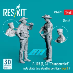   ResKit Models 1:48 F-105 (F, G) Thunderchief male pilots (in a standing position - type 2) (2 pcs) (3D Printed)