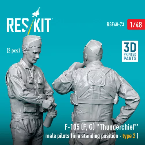 ResKit Models 1:48 F-105 (F, G) Thunderchief male pilots (in a standing position - type 2) (2 pcs) (3D Printed)