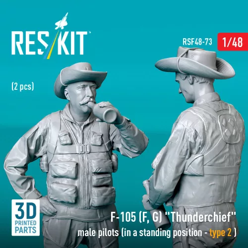 ResKit Models 1:48 F-105 (F, G) Thunderchief male pilots (in a standing position - type 2) (2 pcs) (3D Printed)