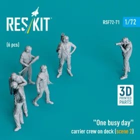   ResKit Models 1:72 One busy day carrier crew on deck (scene 2) (6 pcs) (3D Printed)
