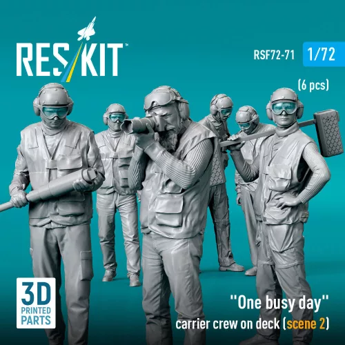 ResKit Models 1:72 One busy day carrier crew on deck (scene 2) (6 pcs) (3D Printed)