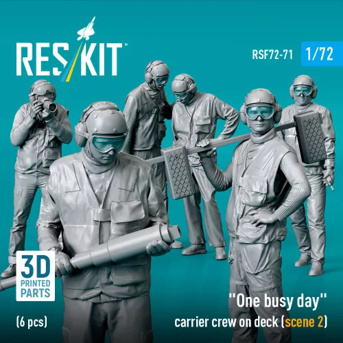 ResKit Models 1:72 One busy day carrier crew on deck (scene 2) (6 pcs) (3D Printed)