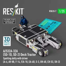   ResKit Models 1:35 A/S32A-32A (SD-1D, SD-2) Deck Tractor Spotting dolly with driver (UH-60, CH-53, SH-3) (3D Printed model kit)