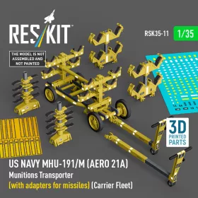   ResKit Models 1:35 US NAVY MHU-191/M (AERO 21A) Munitions Transporter (with adapters for missiles) (Carrier Fleet) (3D Printed model kit)