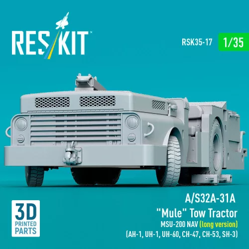 ResKit Models 1:35 A/S32A-31A Mule Tow Tractor MSU-200 NAV (long version) (AH-1, UH-1, UH-60, CH-47, CH-53, SH-3) (3D Printed model kit)