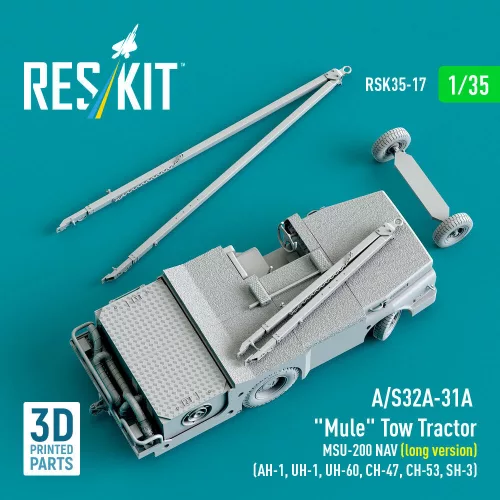 ResKit Models 1:35 A/S32A-31A Mule Tow Tractor MSU-200 NAV (long version) (AH-1, UH-1, UH-60, CH-47, CH-53, SH-3) (3D Printed model kit)