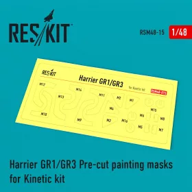   ResKit Models 1:48 Harrier GR1/GR3 Pre-cut painting masks for Kinetic kit