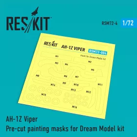   ResKit Models 1:72 AH-1Z Viper Pre-cut painting masks for Dream Model kit