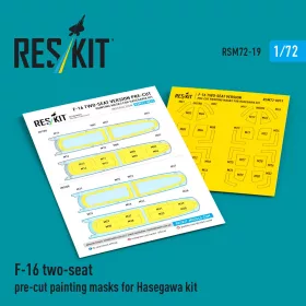   ResKit Models 1:72 F-16 two-seat pre-cut painting masks for Hasegawa