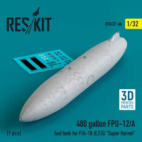   ResKit Models 1:32 480 gallon FPU-12/A fuel tank for F/A-18 (E,F,G) Super Hornet (1 pcs) (3D Printed)
