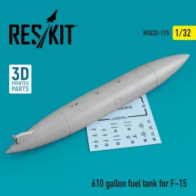   ResKit Models 1:32 610 gallon fuel tank for F-15 (1 pcs) (3D Printed)