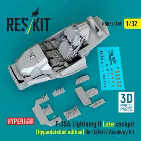   ResKit Models 1:32 F-35A Lightning II Late cockpit (Hyperdetailed edition) for Italeri / Academy kit (3D Printed)