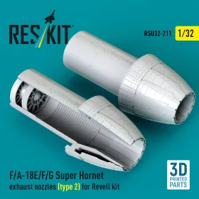  ResKit Models 1:32 F/A-18E/F/G Super Hornet exhaust nozzles (type 2) for Revell kit (3D Printed)