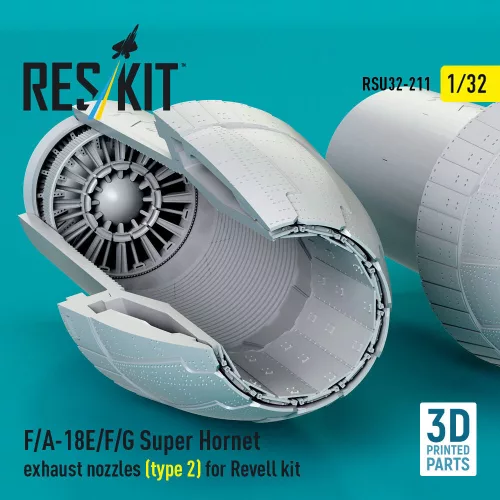 ResKit Models 1:32 F/A-18E/F/G Super Hornet exhaust nozzles (type 2) for Revell kit (3D Printed)