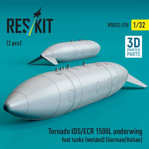 ResKit Models 1:32 Tornado IDS/ECR 1500L underwing fuel tanks (welded) (German AF / Italian AF) (2 pcs) (3D Printed)