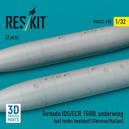 ResKit Models 1:32 Tornado IDS/ECR 1500L underwing fuel tanks (welded) (German AF / Italian AF) (2 pcs) (3D Printed)