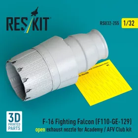   ResKit Models 1:32 F-16 Fighting Falcon (F110-GE-129) open exhaust nozzle for Academy / AFV Club kit (3D Printed)