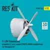 ResKit Models 1:32 P-47M Thunderbolt propeller (1 pcs), engine (P&W R-2800) & engine hood (3D Printed) for Hasegawa
