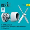 ResKit Models 1:32 P-47M Thunderbolt propeller (1 pcs), engine (P&W R-2800) & engine hood (3D Printed) for Hasegawa