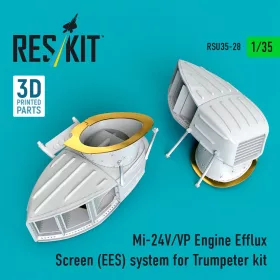   ResKit Models 1:35 Mi-24 (V,VP) Engine Efflux Screen (EES) system for Trumpeter kit (3D Printed)