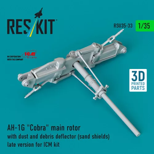 ResKit Models 1:35 AH-1G Cobra main rotor with dust and debris deflector (sand shields) late version for ICM kit (3D Printed)