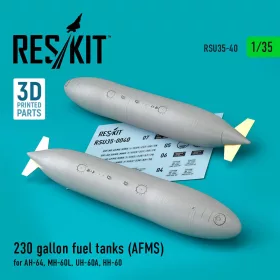   ResKit Models 1:35 230 gallon fuel tanks (AFMS) for AH-64, MH-60L, UH-60A, HH-60 (2 pcs) (3D Printed)
