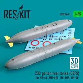   ResKit Models 1:35 230 gallon fuel tanks (CEFS) for AH-64, MH-60L, UH-60A, HH-60 (3D Printed) (2 pcs)