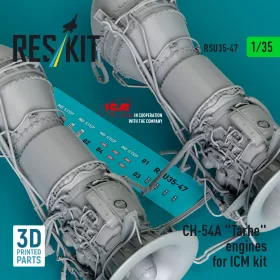   ResKit Models 1:35 CH-54A Tarhe engines for ICM kit (3D Printed)