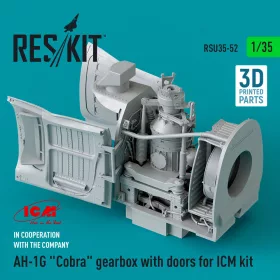   ResKit Models 1:35 AH-1G Cobra gearbox with doors for ICM kit (3D Printed)