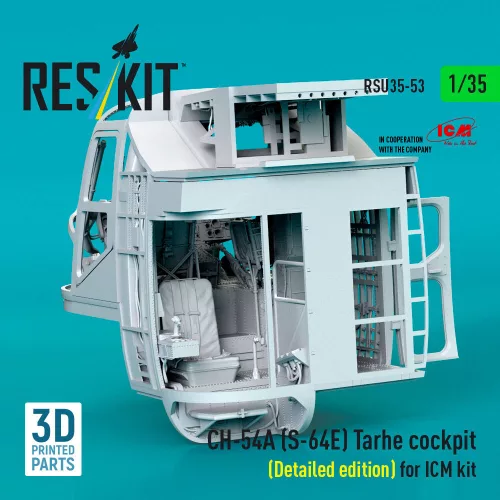 ResKit Models 1:35 CH-54A (S-64E) Tarhe cockpit (Detailed edition) for ICM kit (3D Printed)