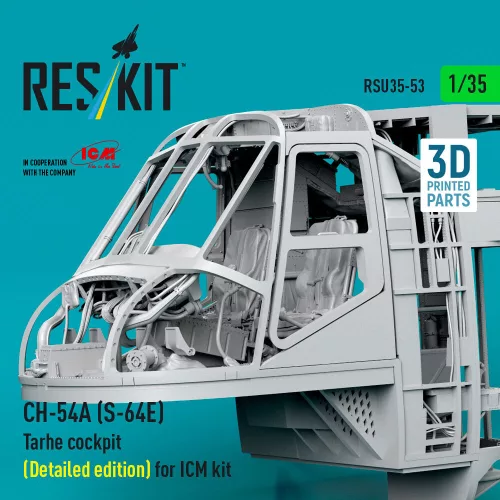 ResKit Models 1:35 CH-54A (S-64E) Tarhe cockpit (Detailed edition) for ICM kit (3D Printed)