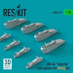   ResKit Models 1:35 AH-64 Apache late pylons for Meng kit (3D Printed)