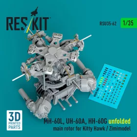   ResKit Models 1:35 MH-60L, UH-60A, HH-60G unfolded main rotor for Kitty Hawk / Zimimodel (3D Printed)