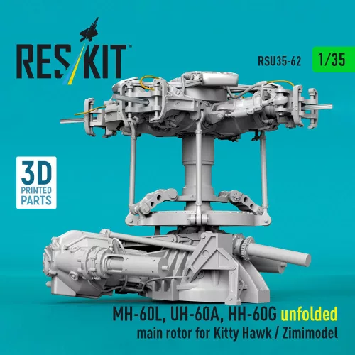 ResKit Models 1:35 MH-60L, UH-60A, HH-60G unfolded main rotor for Kitty Hawk / Zimimodel (3D Printed)