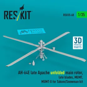   ResKit Models 1:35 AH-64E late Apache unfolded main rotor, late blades, MUMT, MUMT-X for Takom/Snowman kit (3D Printed)