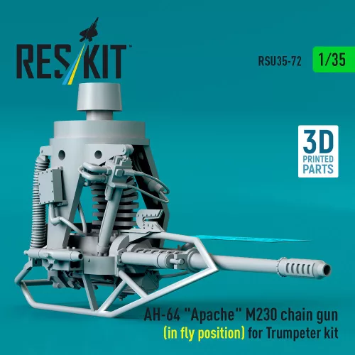 ResKit Models 1:35 AH-64 Apache M230 chain gun (in fly position) for Trumpeter kit (3D Printed)