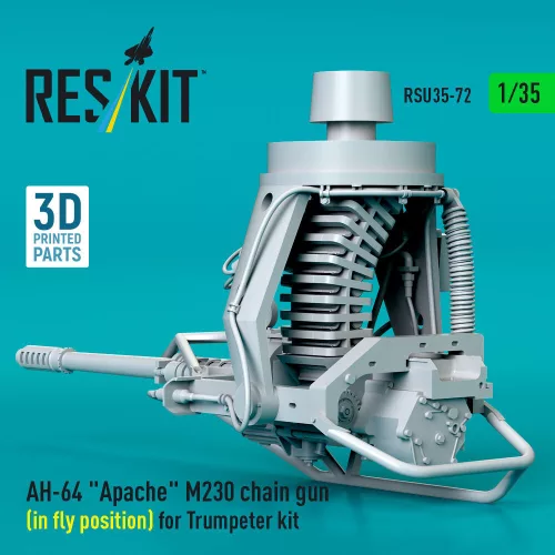 ResKit Models 1:35 AH-64 Apache M230 chain gun (in fly position) for Trumpeter kit (3D Printed)