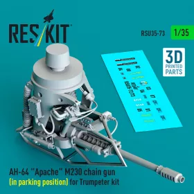   ResKit Models 1:35 AH-64 Apache M230 chain gun (in parking position) for Trumpeter kit (3D Printed)